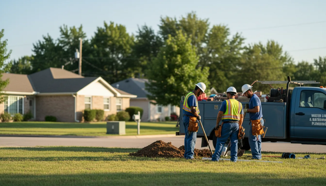 Residential water line and bathroom plumbing service in New Weston, OH